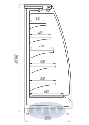 Витрина холодильная Север МИНДАЛЬ L-1250